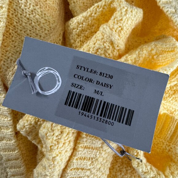 Habitat Summer Pocket Poncho Sweater‎ M/L Daisy Yellow Oversized NWT FS-1366 - Picture 8 of 11